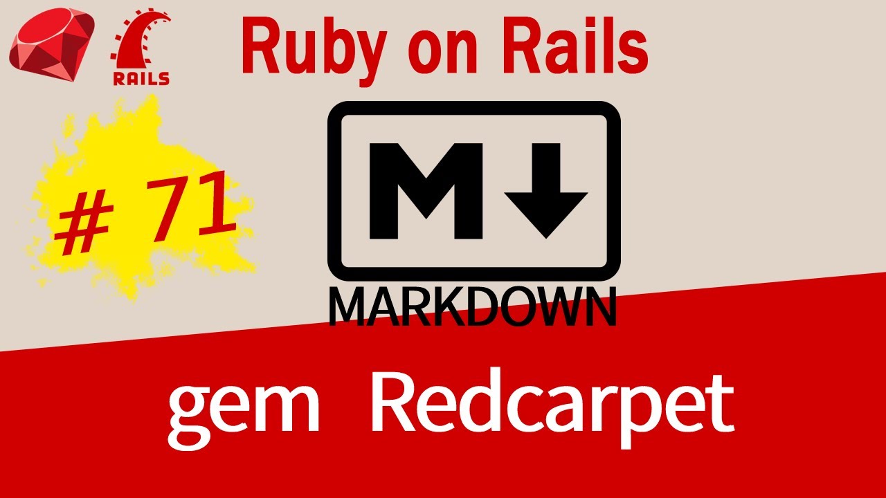 Ruby on Rails #71 Gem Redcarpet to Parse Markdown text to HTML