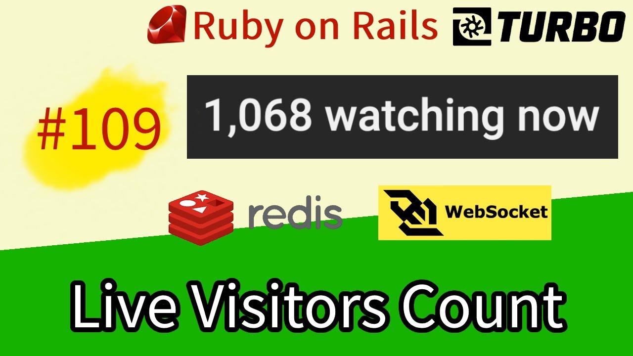 Rails 7 E109 Live vistor count. ActionCable, Turbo Broadcasts, Kredis