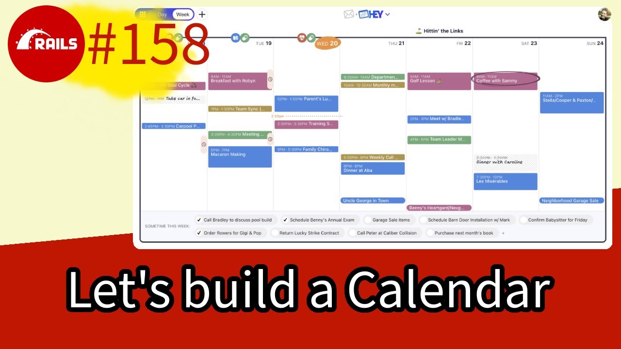 Rails #158 Build a Calendar from zero. No external dependencies!