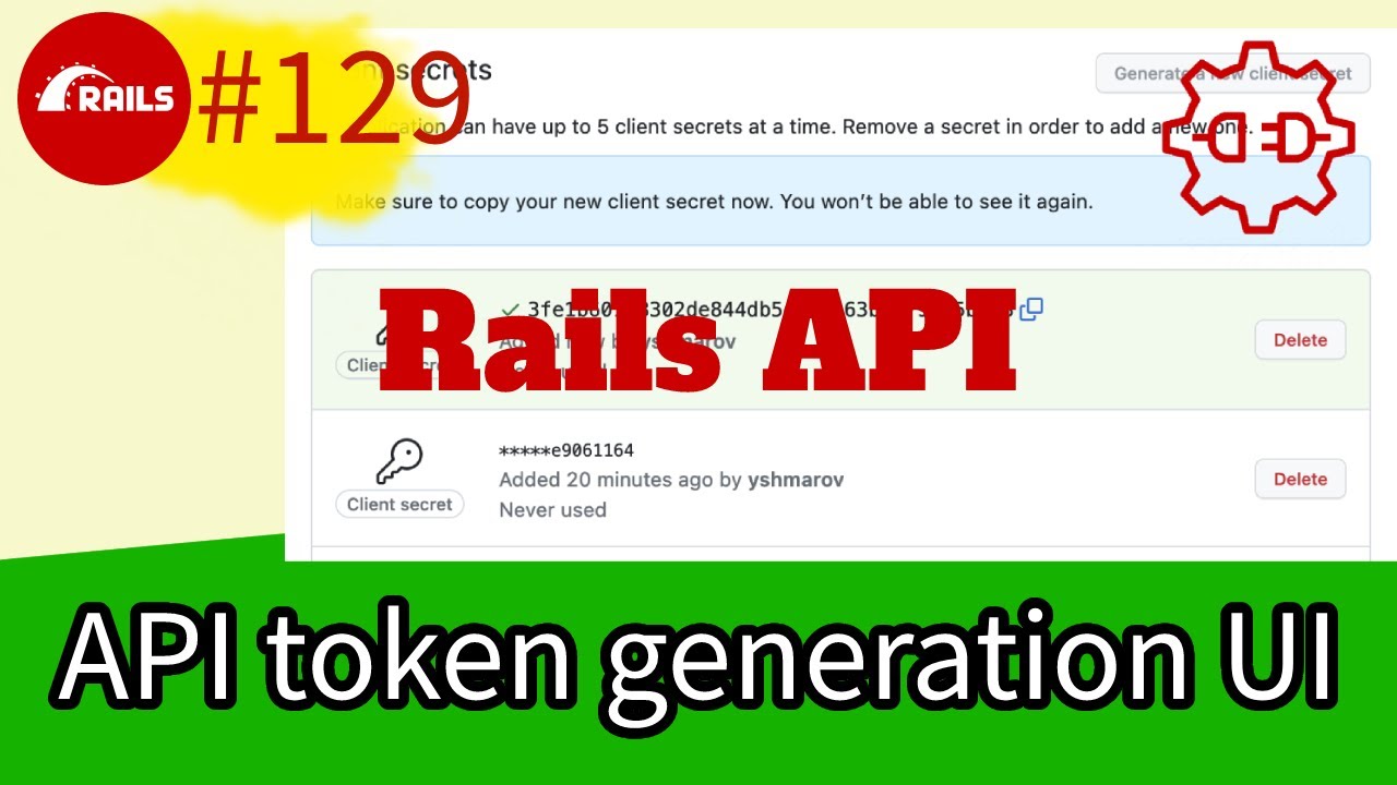 Rails 7 #129 API Token generation UI