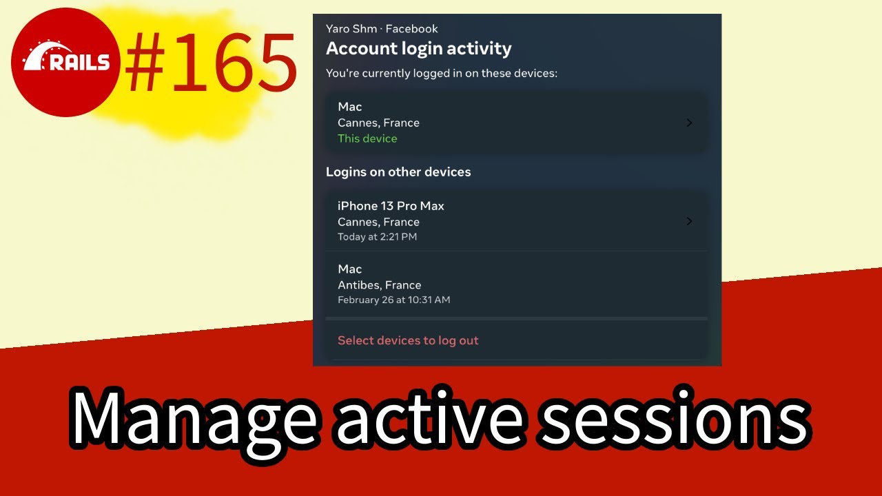 SupeRails #165 Manage active sessions. Security feature