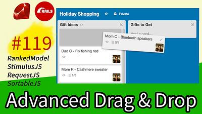 #119 Trello Clone. Advanced Kanban Drag and Drop Sortable Lists with Hotwire